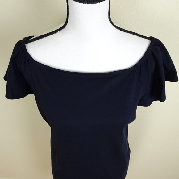 Ralph Lauren Off Shoulder Dress Women's Size S Blue Flutter Sleeve - Picture 3 of 7